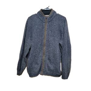 VTG Woolrich Full Zip Knitted Sweater Gray Mens Medium